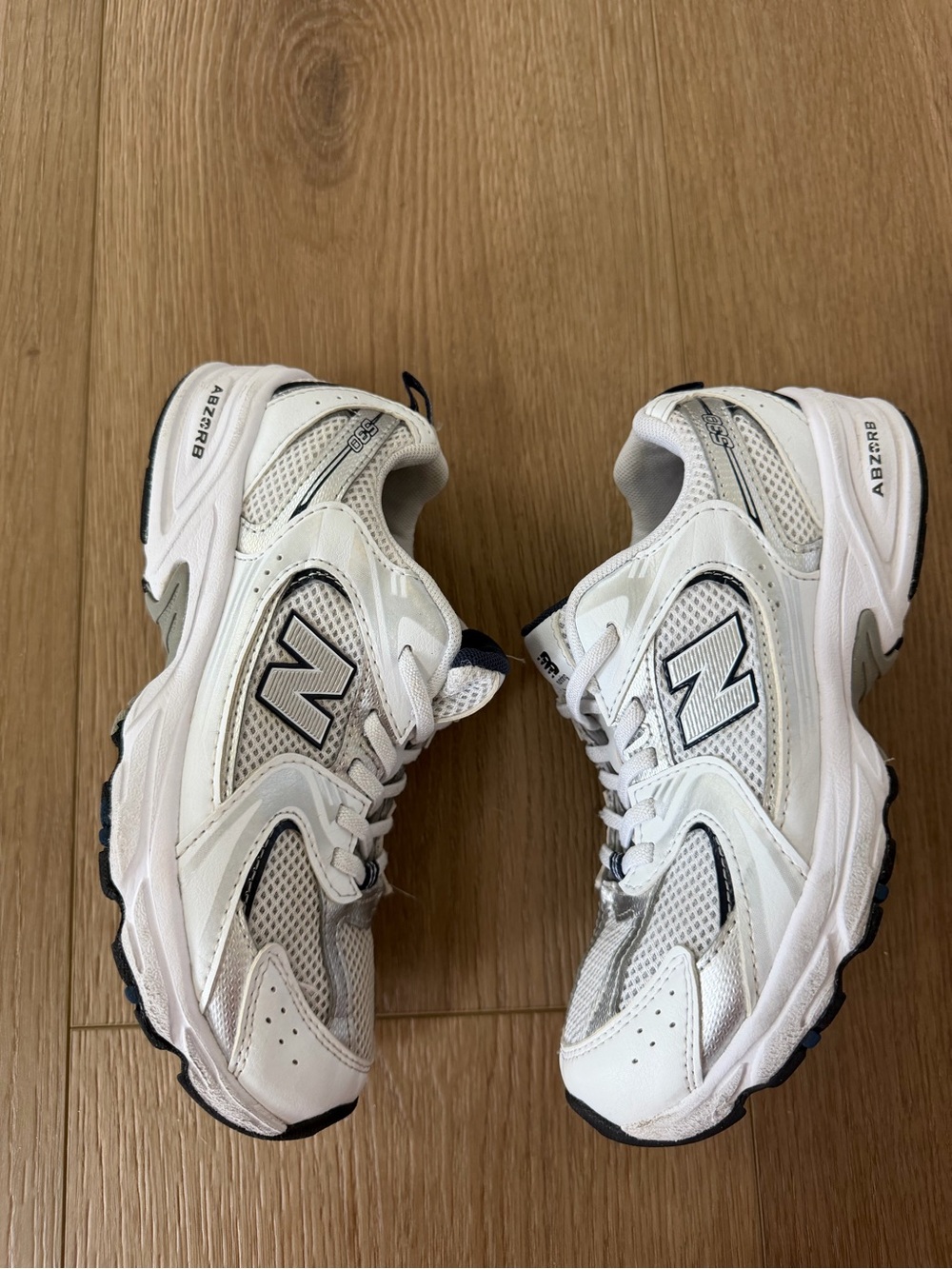 New Balance 530 Metallic Silver White Running Shoes | Big Kids Youth Size 3